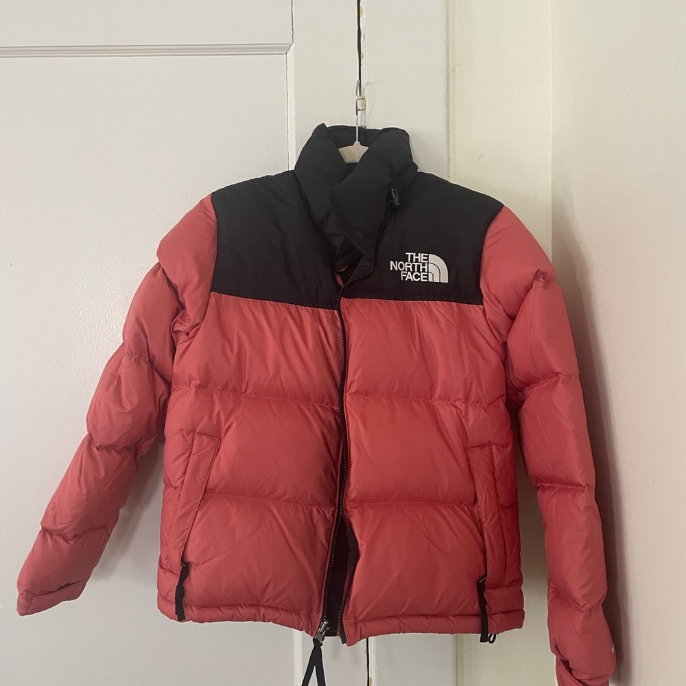 The North Face Red and Black Puffer Jacket